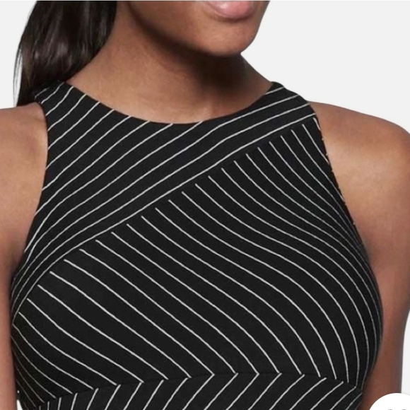 Athleta Black and White Chevron Mini Dress size Medium - Picture 2 of 9